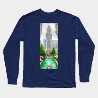 Rockefeller Center Panorama, New York City, USA Long Sleeve T-Shirt